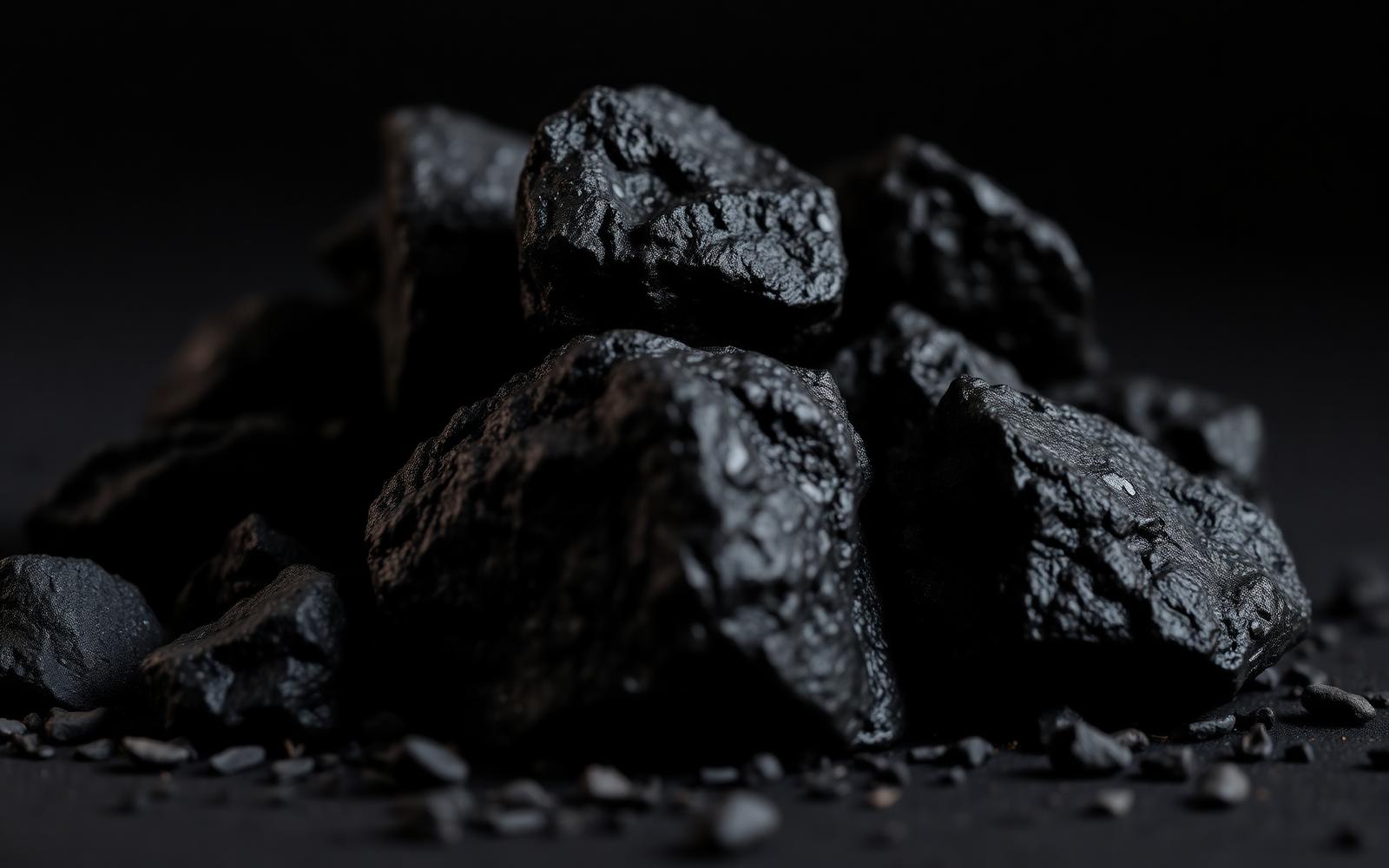 Premium anthracite coal close-up